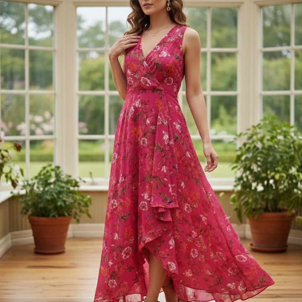 Calvin Klein Floral Pink Maxi Dress